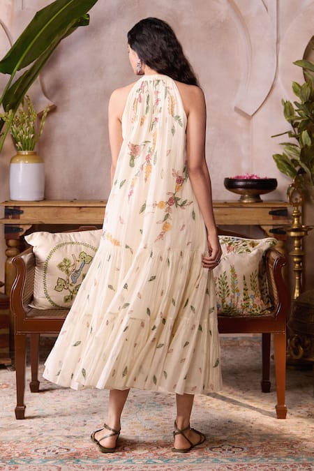 Grassroot By Anita Dongre Dacelo Hand Embroidered Sewa Tiered Dress 