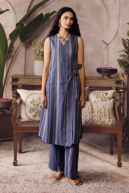 Grassroot By Anita Dongre Atasi Handwoven Angarkha & Pant Set 