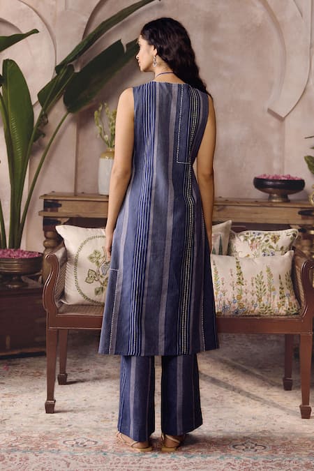Grassroot By Anita Dongre Atasi Handwoven Angarkha & Pant Set 