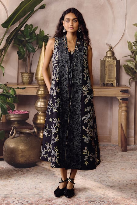 Grassroot By Anita Dongre Natures Trail Hand Embroidered Jacket With Dress 