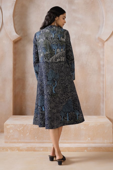 Grassroot By Anita Dongre Alvard Hand Embroidered Kantha Silk Dress 