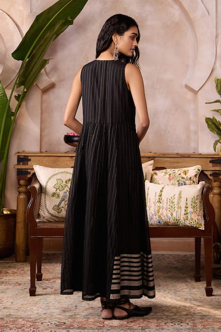 Grassroot By Anita Dongre Noctis Handwoven Maheshwari Dress 