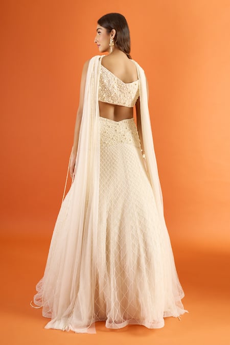 Couture By Niharika Pearl Embroidered Lehenga Set 