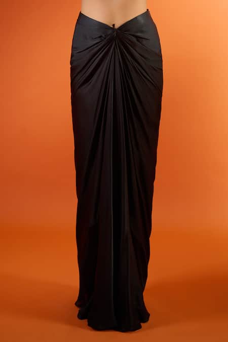 Buy Couture By Niharika Black Sequins Sweetheart Neck Embroidered Corset With Draped Skirt Online at Aza Fashions Buy_Couture By Niharika_Black Sequins Sweetheart Neck Embroidered Corset With Draped Skirt _Online_at_Aza_Fashions