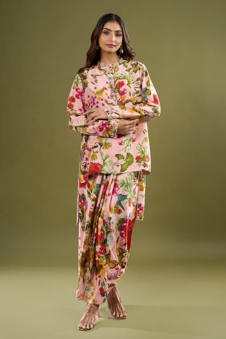 Anamika Khanna Short Printed Kurta & Skirt Set 