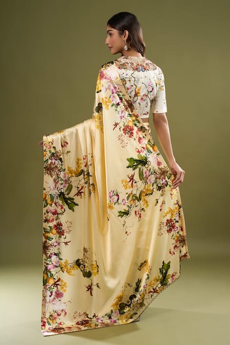 Anamika Khanna Printed Saree With Blouse 