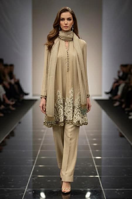 Nikita Mhaisalkar Baroque Handwork Kurta Salwar Set 