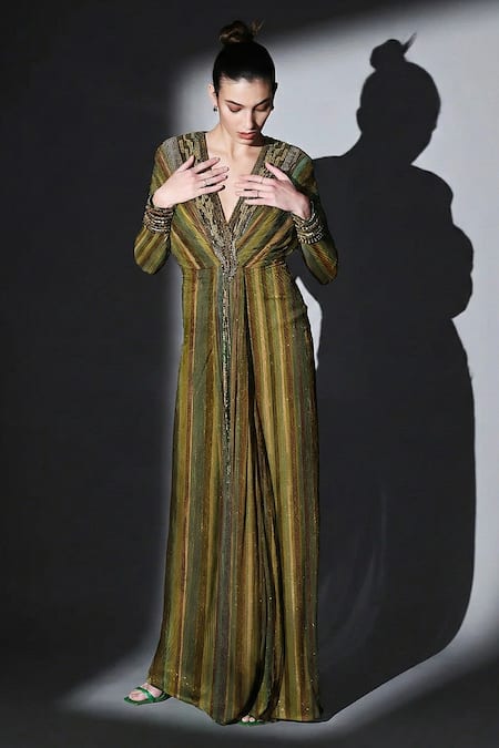 Nikita Mhaisalkar Striped Draped Dress 