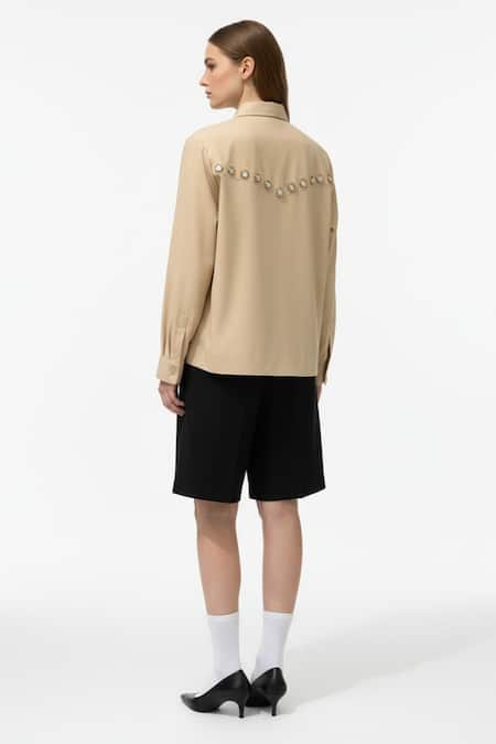 Studio Moda India V-Yoke Eyelet Embellished Shirt 