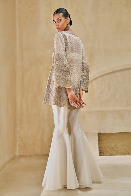 Pankaj & Nidhi Echoes Of Grace Embellished Tunic Sharara Set 