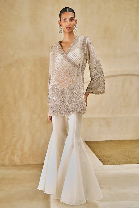 Pankaj & Nidhi Echoes Of Grace Embellished Tunic Sharara Set 