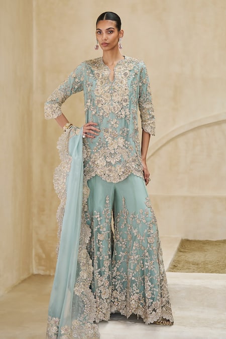Pankaj & Nidhi Crest Of Radiant Embellished Kurta Sharara Set 