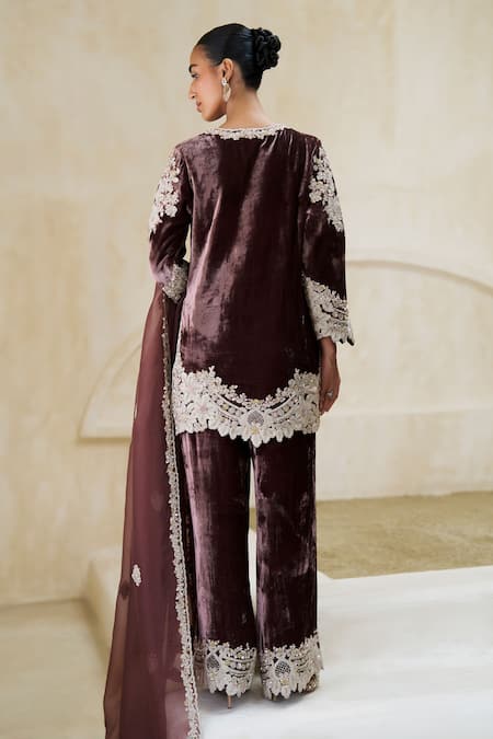 Pankaj & Nidhi Nova Charm Embroidered Kurta & Pant Set 