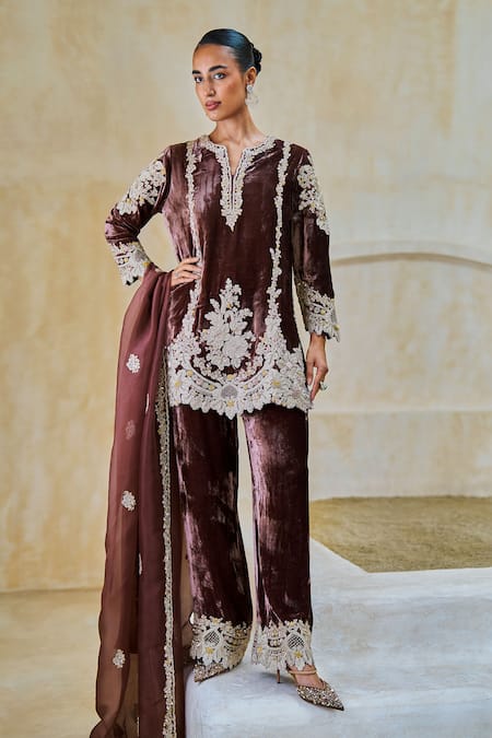 Pankaj & Nidhi Nova Charm Embroidered Kurta & Pant Set 