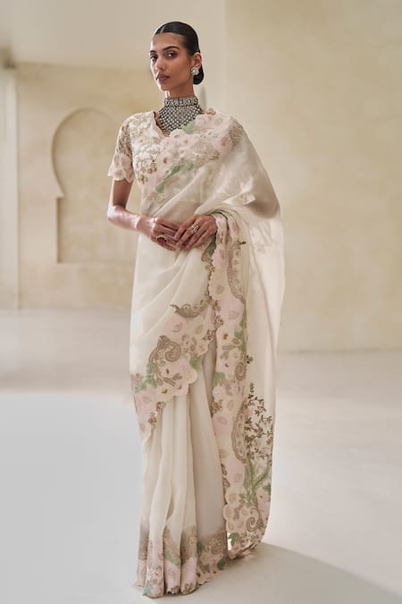 Pankaj & Nidhi Almera Amber Bloom Saree With Blouse 