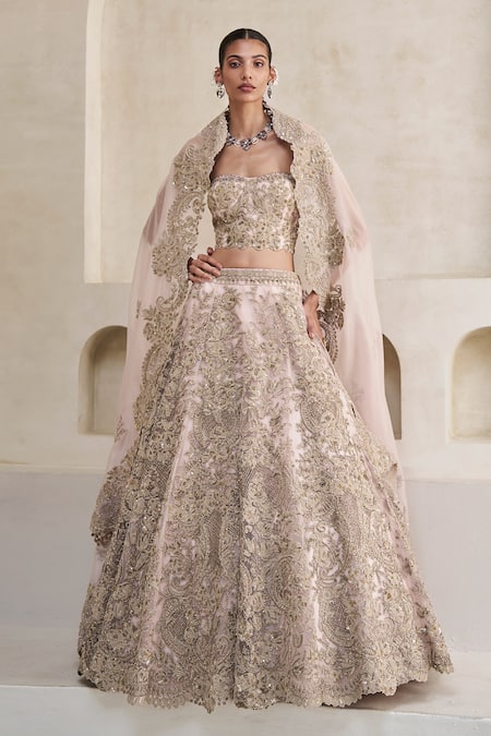 Pankaj & Nidhi Jardin Galah Embellished Corset Lehenga Set 