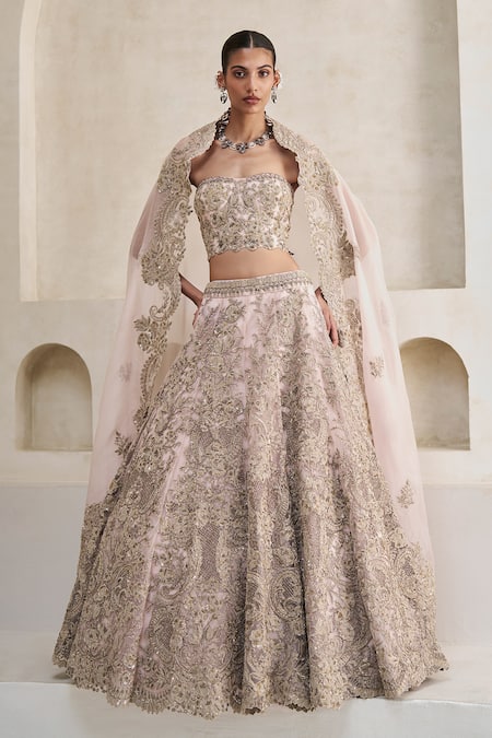 Pankaj & Nidhi Jardin Galah Embellished Corset Lehenga Set 