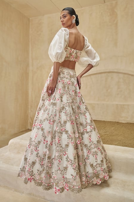 Pankaj & Nidhi Liatris Alba Embellished Lehenga & Blouse Set 