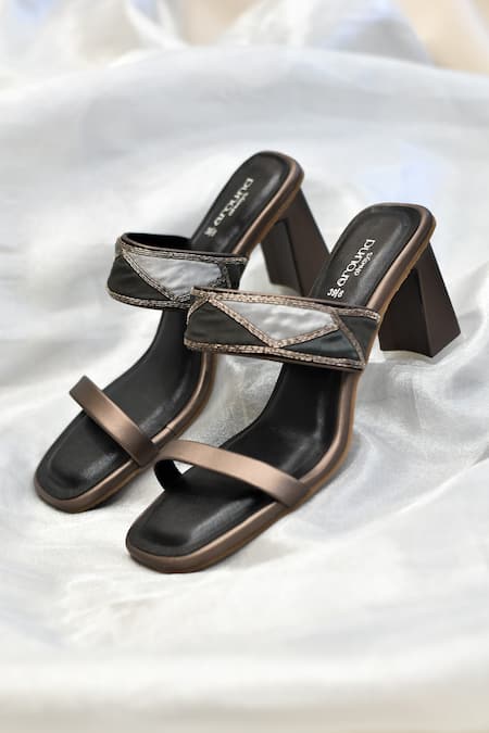 Around Always Ebony Embroidered Block Heels 