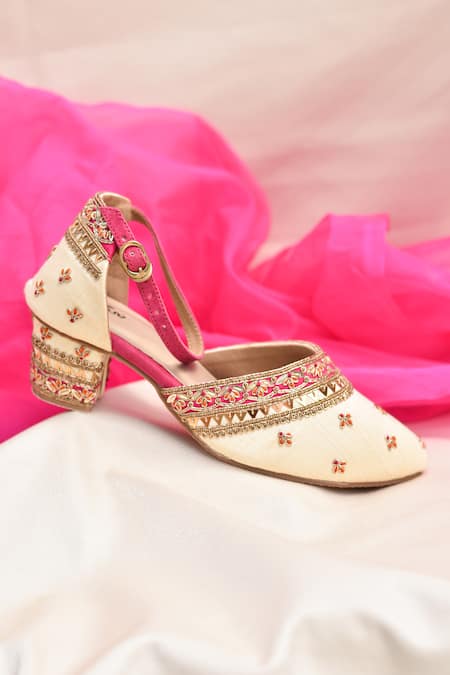 Around Always Kanika Embroidered Mule Heels 