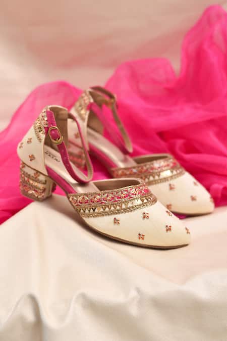 Around Always Kanika Embroidered Mule Heels 