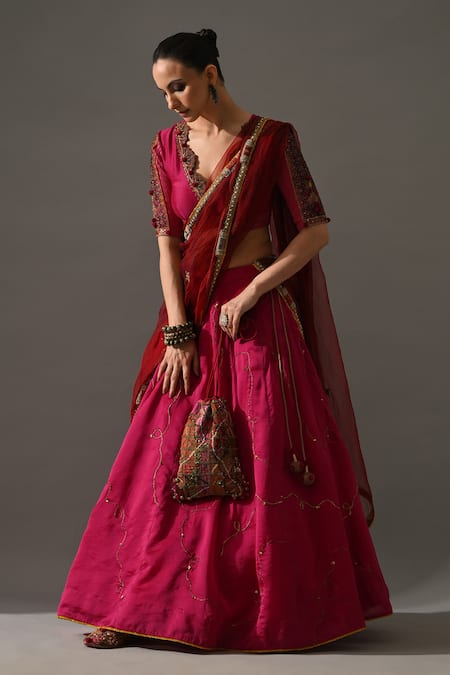 Medha Sharbat Placed Embroidered Lehenga Set 