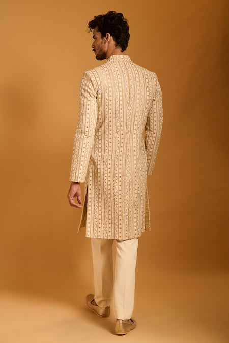 Siddartha Tytler Zari & Crystal Embroidered Sherwani Set 