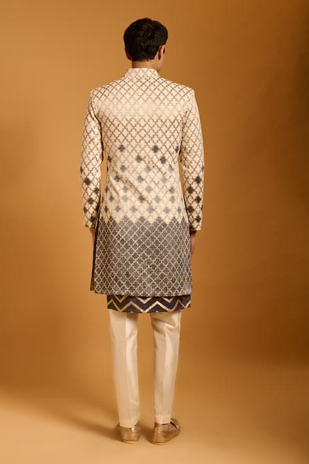 Siddartha Tytler Applique Zipper Sherwani Set 