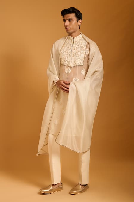 Siddartha Tytler Floral Thread Work Kurta Set 