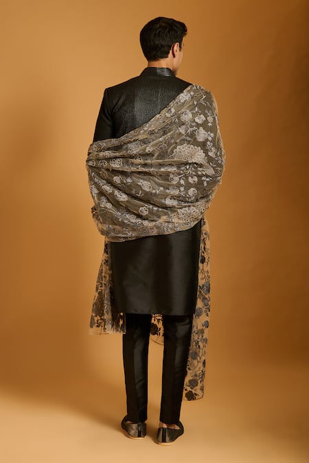 Siddartha Tytler Gradient Thread Work Jacket Kurta Set 