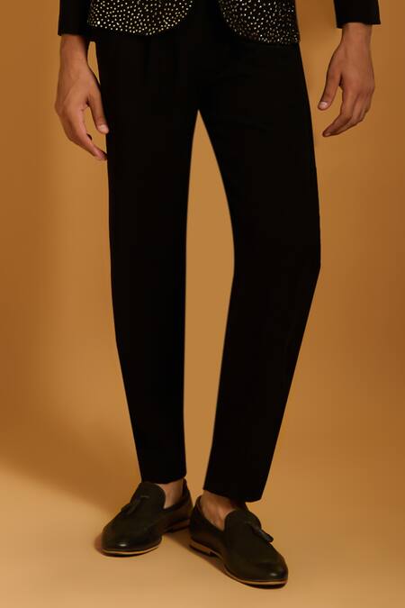 Siddartha Tytler Black Knit, Microfiber Crystals Gradient Suit Set Online at Aza Fashions Siddartha Tytler_Black Knit, Microfiber Crystals Gradient Suit Set _Online_at_Aza_Fashions