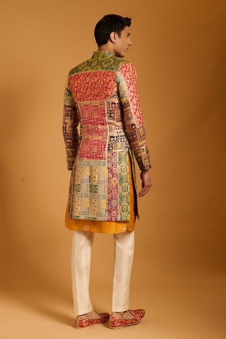 Siddartha Tytler Quilted & Panelled Sherwani Set 