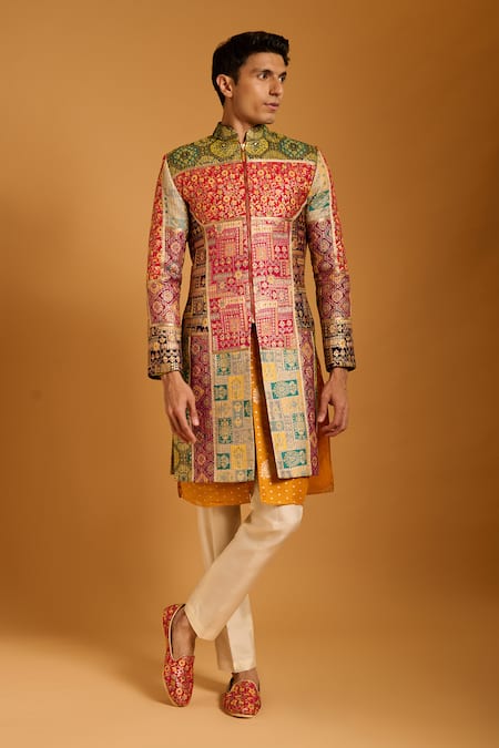 Siddartha Tytler Quilted & Panelled Sherwani Set 