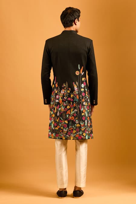 Siddartha Tytler Forest Crystal & Thread Work Sherwani Set 