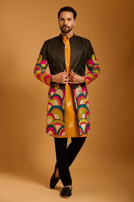 Siddartha Tytler Applique Work Sherwani Set 