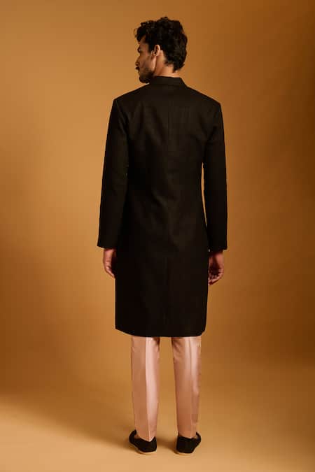 Siddartha Tytler Crystal Floral Crest Patch Sherwani Set 