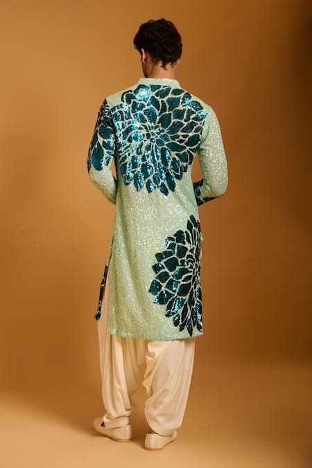 Siddartha Tytler Floral Sequin Work Kurta Set 