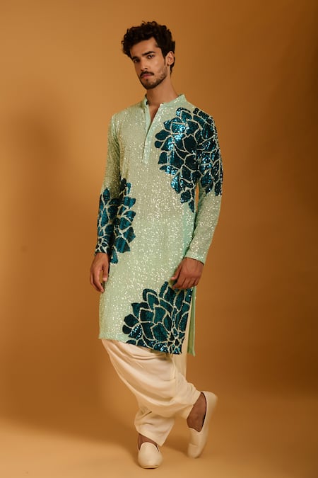 Siddartha Tytler Floral Sequin Work Kurta Set 