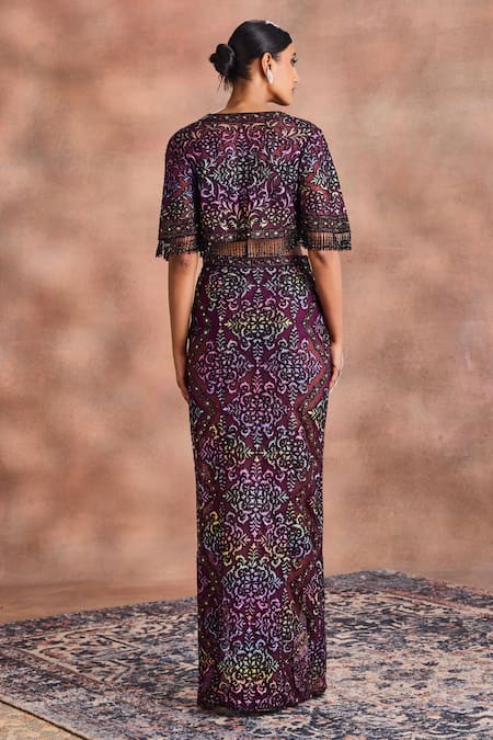 Supria Munjal Cutwork Open Jacket & Skirt Set 