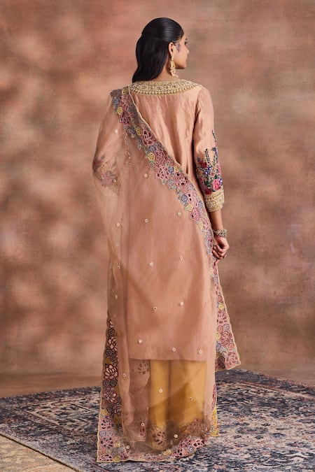 Supria Munjal Embroidered Neckline Kurta Palazzo Set 
