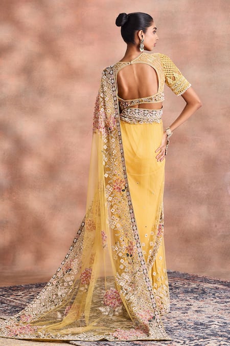 Supria Munjal Embroidered Poem Saree With Blouse 