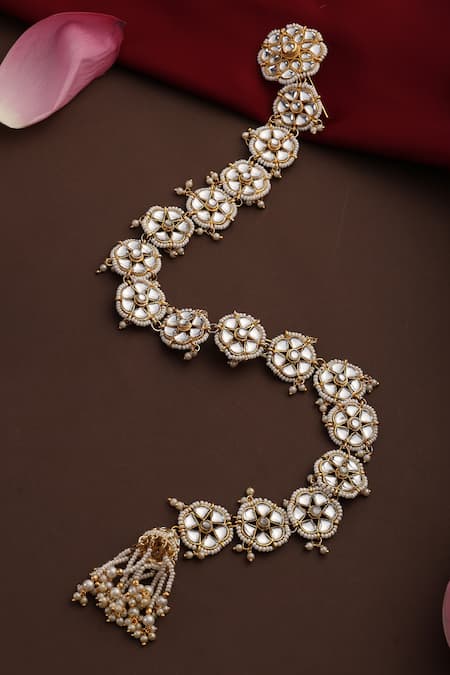 Swabhimann Gold Kundan Embellished Braid Pin 