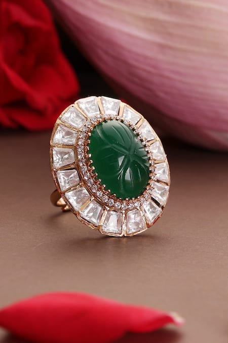 Swabhimann Polki Embellished Adjustable Ring 