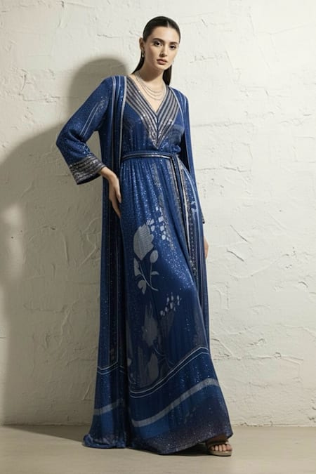 Nikita Mhaisalkar Star Print Dress & Jacket Set 