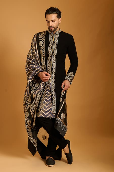 Siddartha Tytler Zari Embroidered Sherwani Set 