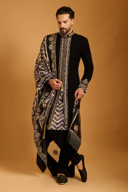 Siddartha Tytler Chevron & Zari Work Dupatta 