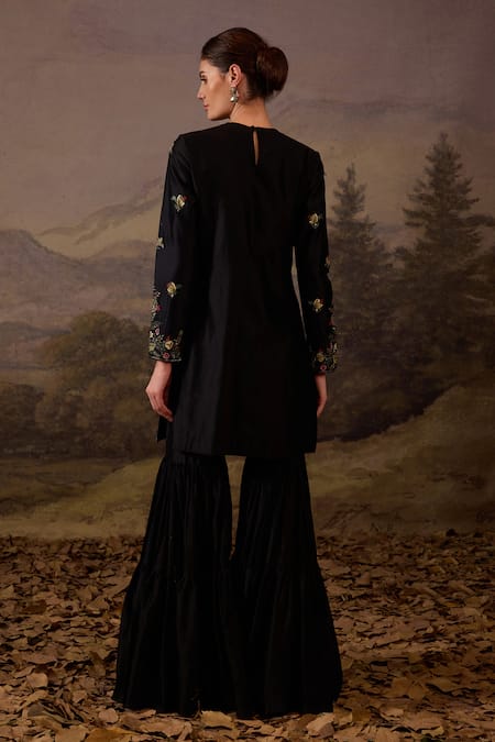 Samant Chauhan Floral Embroidered Kurta & Gharara Set 