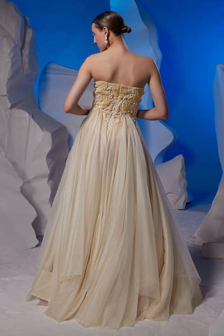 Samant Chauhan Embroidered Tube Gown 