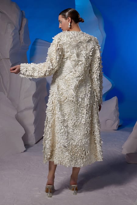 Samant Chauhan Textured Jacket Top & Short Skirt Set 