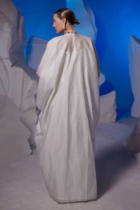 Samant Chauhan Embroidered Cowl Maxi Dress 